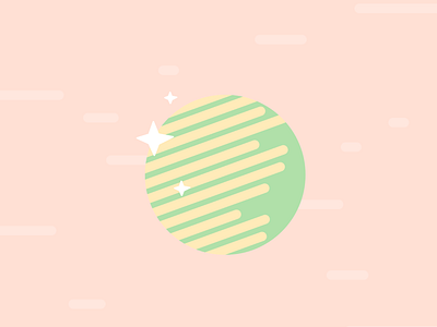 Sparkle Planet green pastel pink planet sparkle yellow