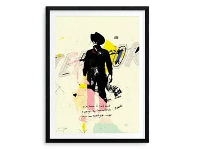 Terror in the West fine art illustration mixed media print