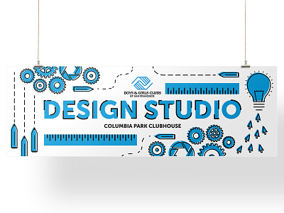 Boys And Girls Club Poster art direction flat design graphic design illustration mockup typography