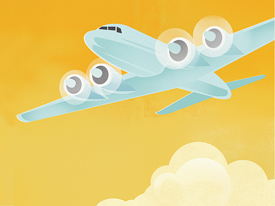 Plane blue clouds illustration plane sky