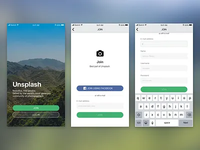 Daily UI Day 1 - Sign Up 001 dailyui signup unsplash