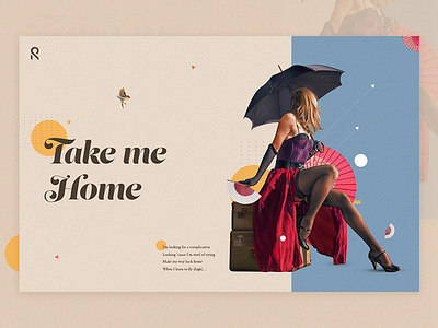 Take me Home flat google landing page pattern poster retro roy suvo typography ui ux website