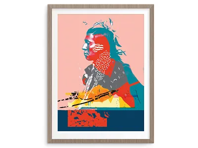 Ouray collage color colorado fine art graphic illustration indian mixed media native west western