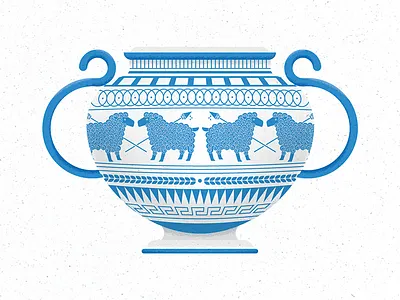It's All Sheep To Me - 2 greek illustration pottery sheep terra cotta vase vector