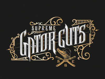 Supreme Gator Cuts logo barber brand craft design gafika handlettering logo mikstura morawski poland typografia typography