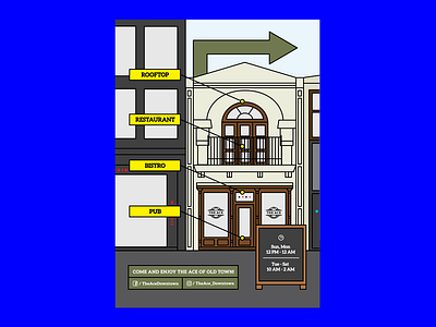 Poster for Outdoor Sign building facade outline outlines poster