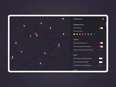 Map Settings 007 app daily dailyui design interface settings ui ux