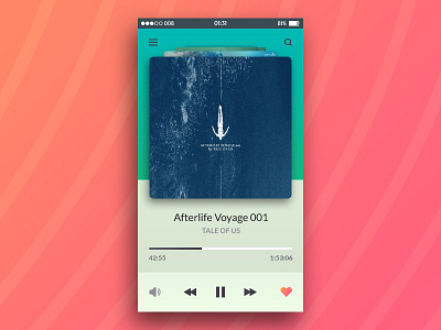 Music Player | Daily UI #009 app challenge dailyui dailyui009 day009 flat interface mobile music music player player ui