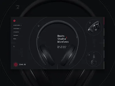 Beats clean design desktop digital grid interaction minimal site studio ui ux web