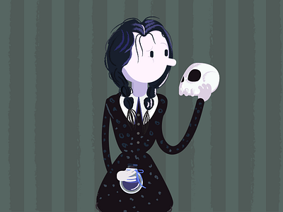 Wednesday 30th addams character costume halloween skull wednesday