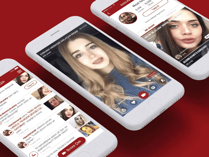 Scorp App Design app design ios mobile notifications profile scorp social ui ux video watch