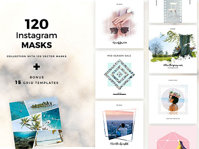 120 Instagram Masks blog blog post grunge instagram maks photoshop posts social media vector mask