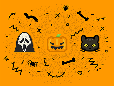 [Illustration] - Halloween Moods Promo askfm emoji halloween icons moods stickers