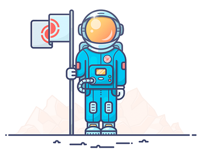 Outlane NOW flag illustration mars now outlane space spaceman suit