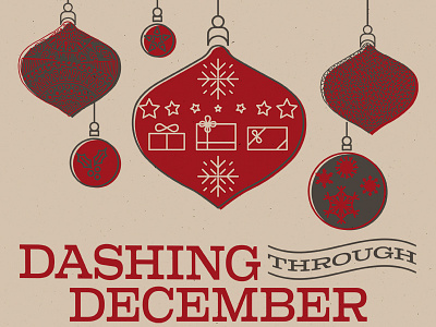 Dashing Through December christmas holiday ornament pop up poster