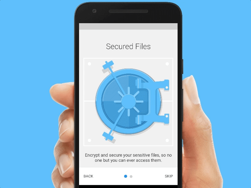 File Vault Onboarding Prototype android encryption framer pin security vault
