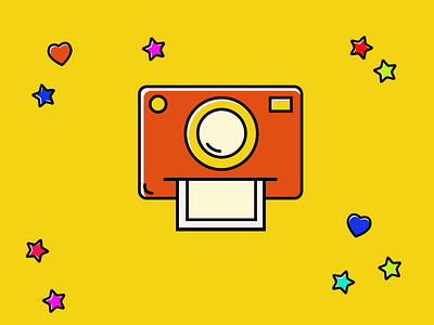 Freebie Camera camera colorful flat icon illustration photo polaroid