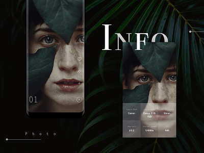 UI-Photo Info app attribute clean concept grid info minimalism photo property s8 ui