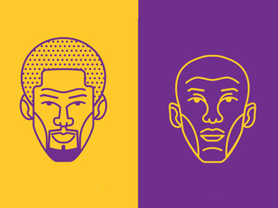 8//24 basketball design illustration kobe lakers los angeles minimal nba poster vector