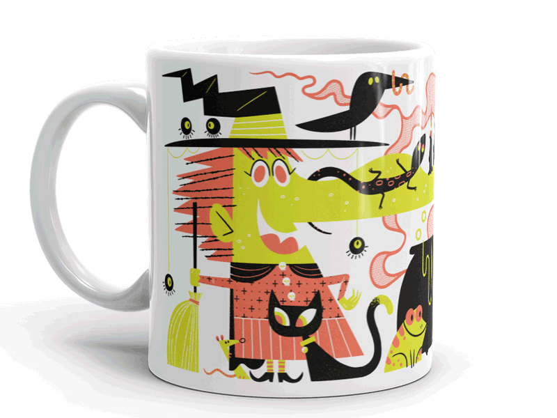 Witch Mug andrew kolb halloween illustration kolbisneat limited color limited palette mug spooky witch