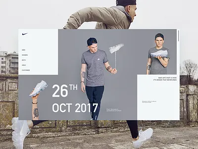 Nike clean design desktop digital grid interaction minimal site studio ui ux web