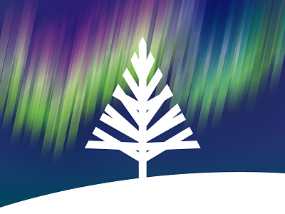 Rejected Aurora aurora blue green hill logo magenta minimal pink rejected sky tree
