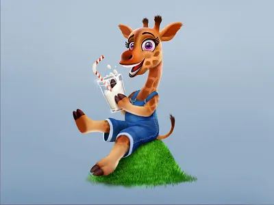 Giraffe kid advertising branding character design fun happy illustration kids mascot milk. giraffe