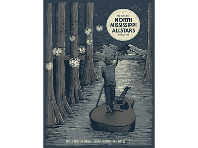 North Mississippi Allstars Gig Poster gig poster illustration north mississippi allstars pen and ink screenprint