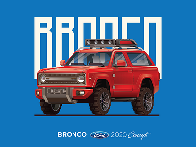 Ford Bronco 2020 Concept 4x4 car cars ford graphic illustration truck vector