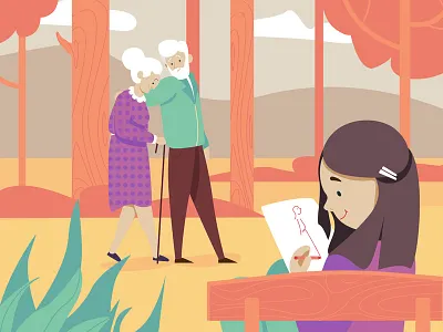 love draw drawing future girl hair happiness long life love mountains nature peace plant tree