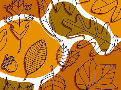 Fall Playlist autumn fall illustration leaves music playlist shapes trees