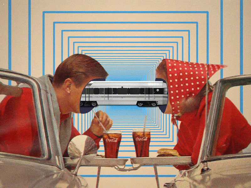 Train Of Thought animation collage design gif motion retro surrealism