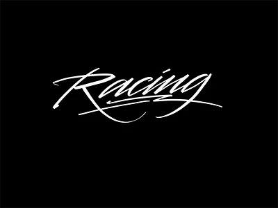 Racing calligraphy freehand handtype handwriting handwritten kaligrafia lettering logo logotype powerscripts script typography