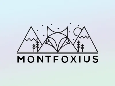 Montfoxius animal fox line lineart logo minimal mountain