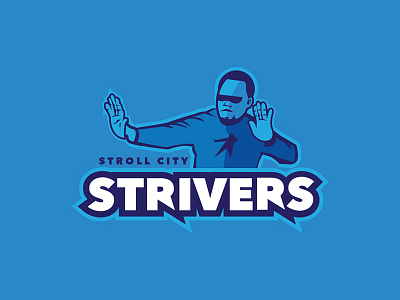 Stroll City Strivers art blue branding football gridiron illustration logo mascot sports