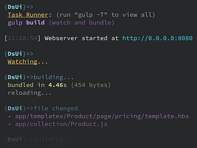 Frontend Builds– Command Line Logging bash cli command line grunt gulp logs monospace terminal