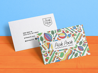 Pick Pock Cards business cards food italian nyc pasta qsr ravioli restaurant spaghetti