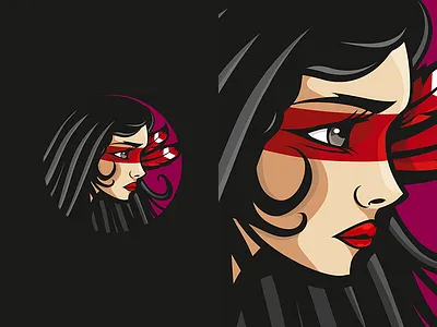 Indian Girl america comic feathers female girl illustration indian native woman