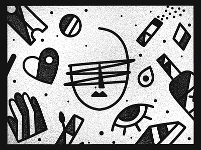 Shattered Mind art black and white empty illustration mind shattered