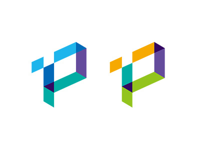 Colorful Phase ambition colorful identity logo minimal p phase