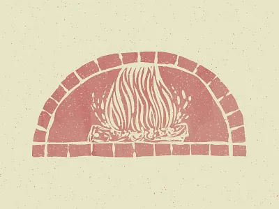 Wood Fired cooking fire food icon illustration logo oven pizza oven wood