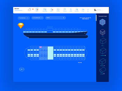 Dashboard logistics ai containers dashboard delivery drag interaction logistics prototype transport ui ux web