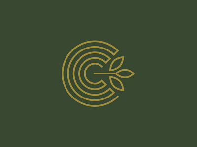 Crustica Logo crust food gold green la organic overlap parsley pizza restaurant roll rolled