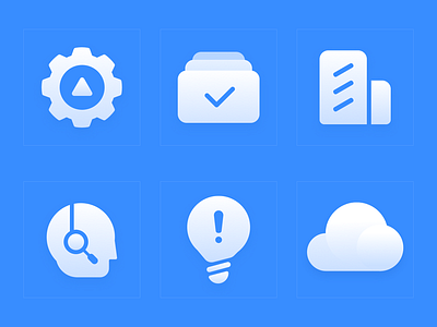 Office Icon bulb cloud customer enterprise gear light maintenance operation project solution support
