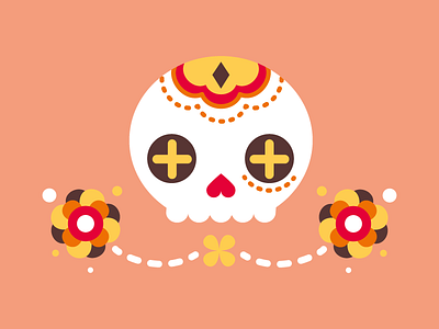 Sugar Skull / 3 dayofthedead flat flower illustration star sugarskull vector