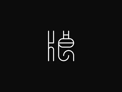 Ghost Wolf chinese hanzi kanji line vector