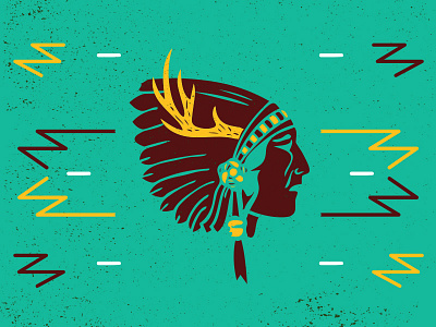 Hex Man graphic hex illustration indian native texture western