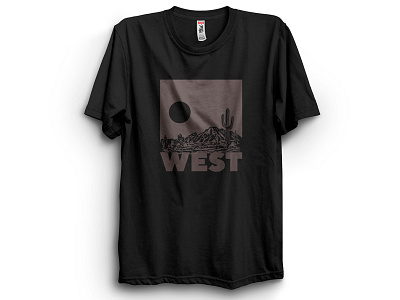 West apparel cactus graphic illustration t shirt tee west