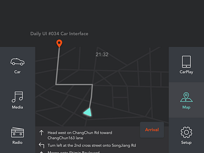 Daily UI #034 Car Interface 034 car car interface carplay daily ui dailyui map mirror