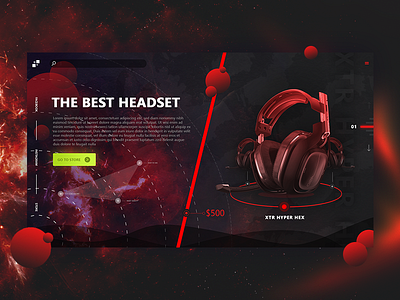 Claim Headset design head headset interaction interface red ui ux web website